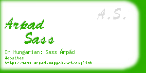 arpad sass business card