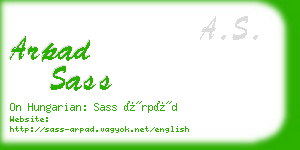 arpad sass business card